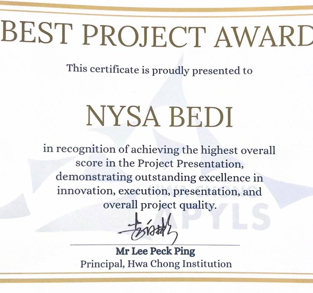 Best Project Award, Asia Pacific Young Leaders Summit