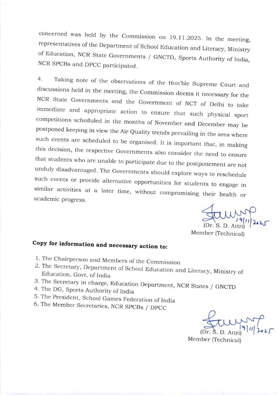 CAQM letter to four state governments, 19 November 2025, page 2