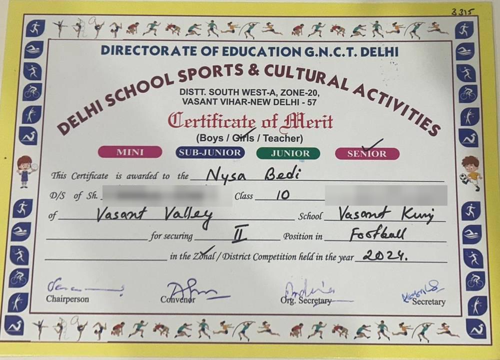 Zonal competition certificate of merit, 2024