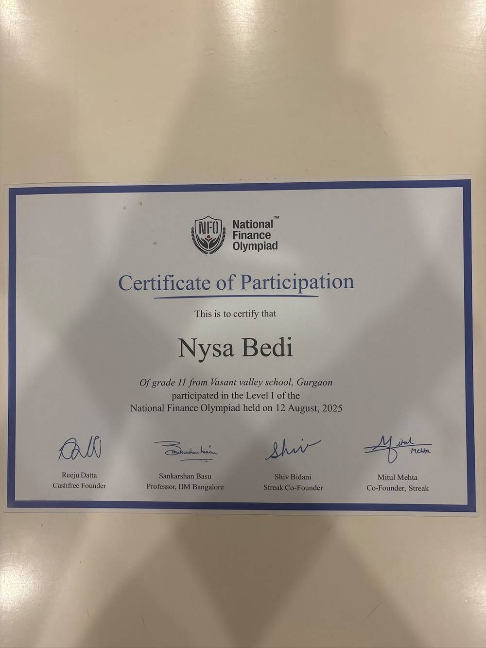 National Finance Olympiad