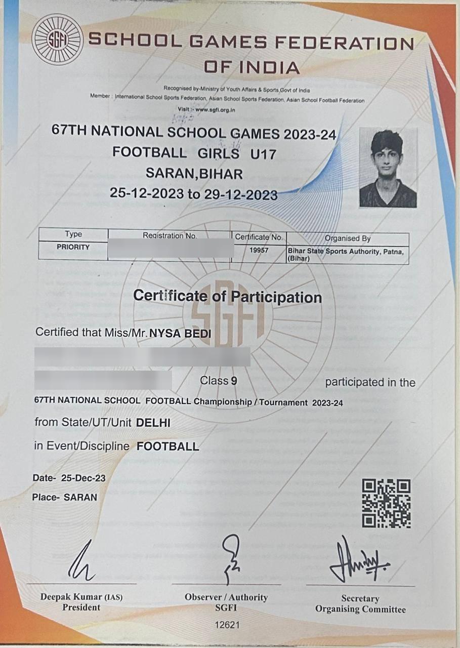 SGFI National School Games 2023-24, Saran