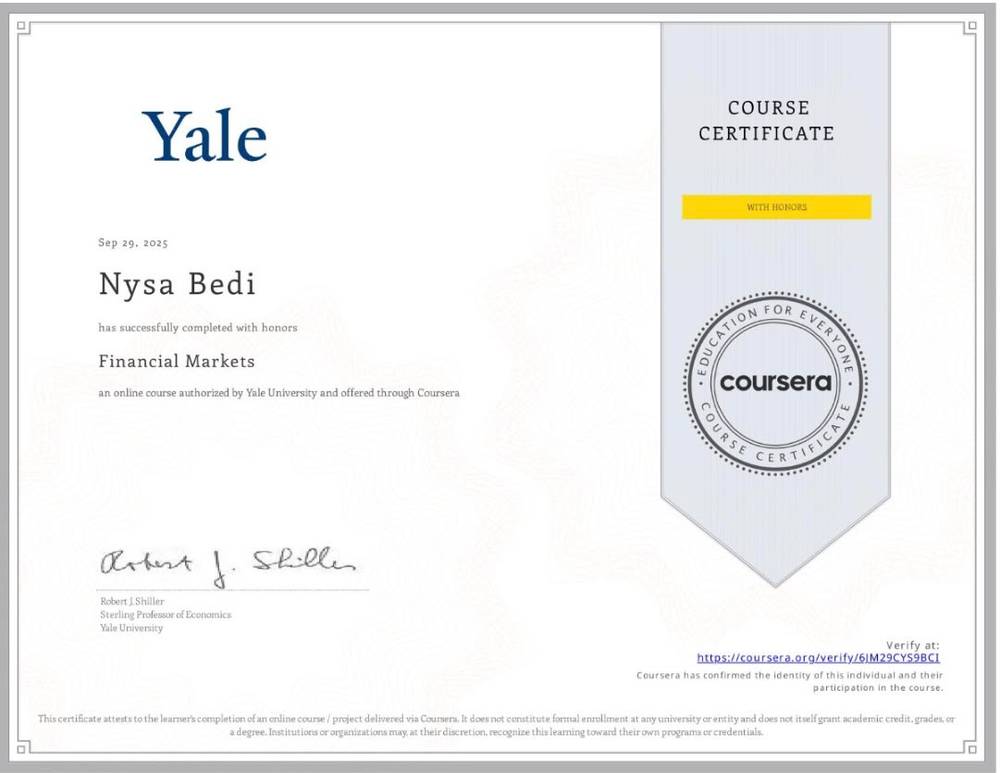 Financial Markets, Yale University